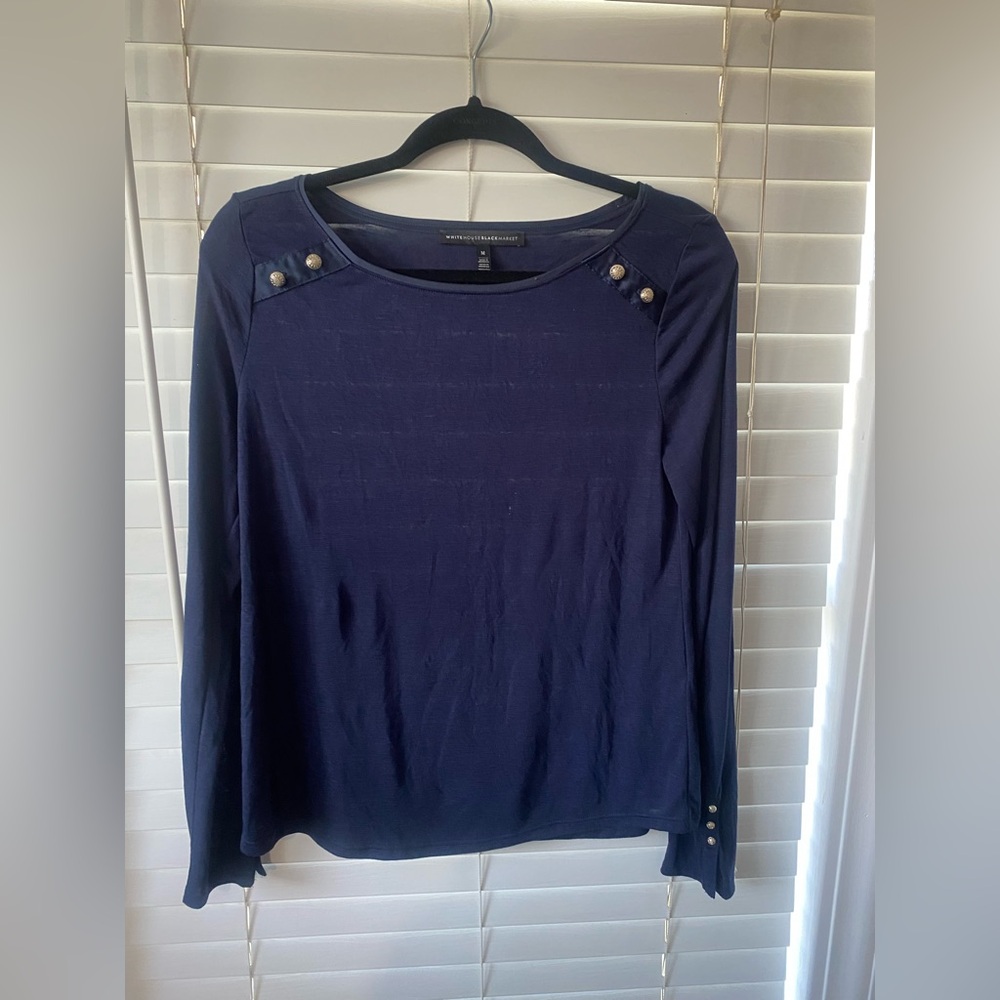 Accepting offers- White House Black Market Midnight Blue Long Sleeve Top
